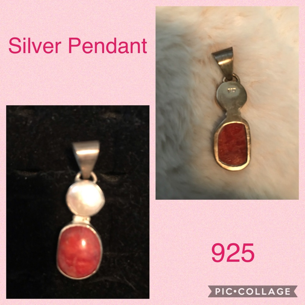 925 silver pendant Carnelian stone pendant